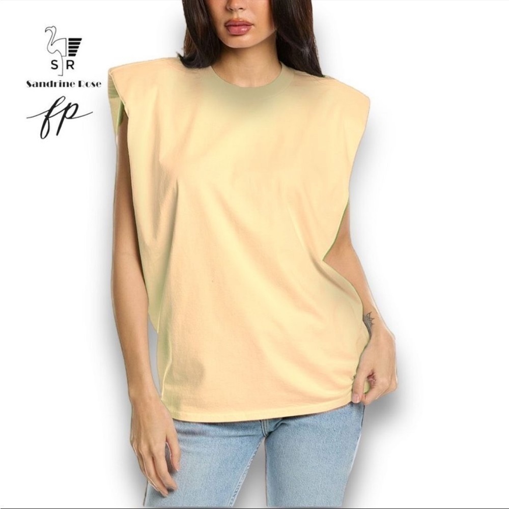 Free People x Sandrine Rose Shoulder Pad Tank In Golden Top Size M